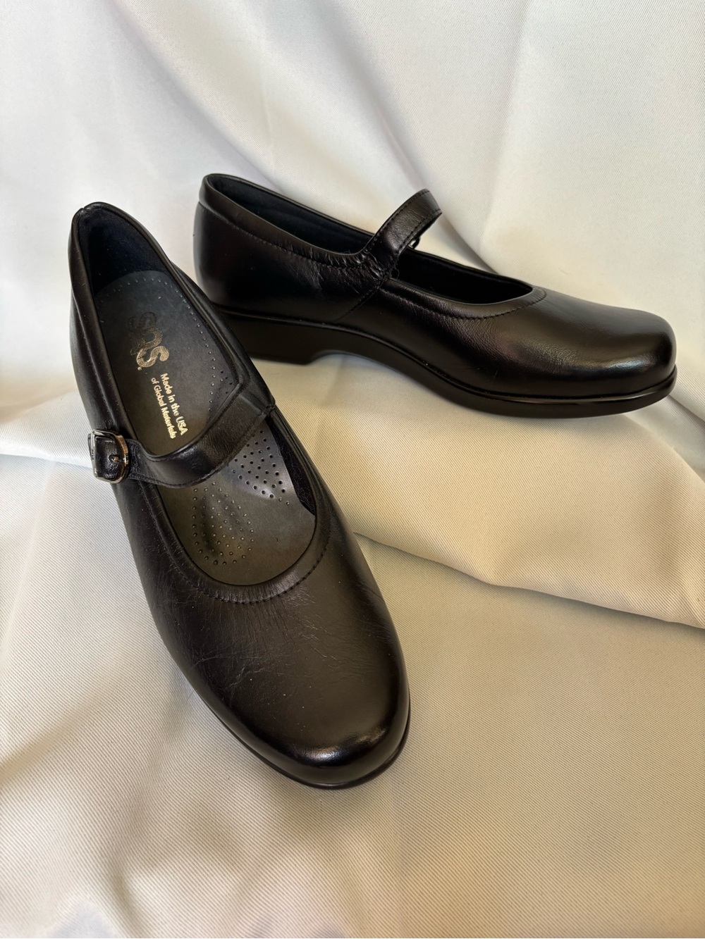 SAS Black Mary Jane Flat Loafers for Women